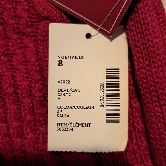 Gymboree girls size 8 cable knit sweater, cable knit gold button accent, New - Picture 3 of 7